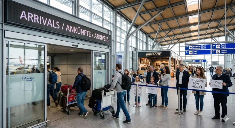 European airport arrivals area